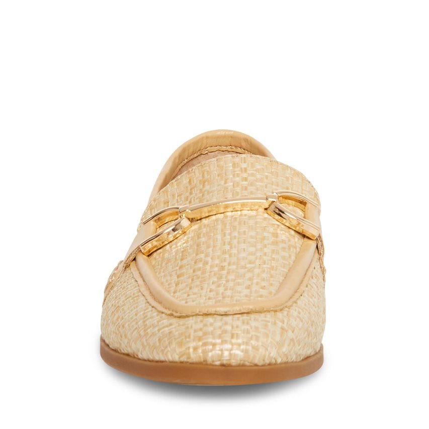 Beige Steve Madden Carrine Raffia Women's Loafers | PH 1762LPY